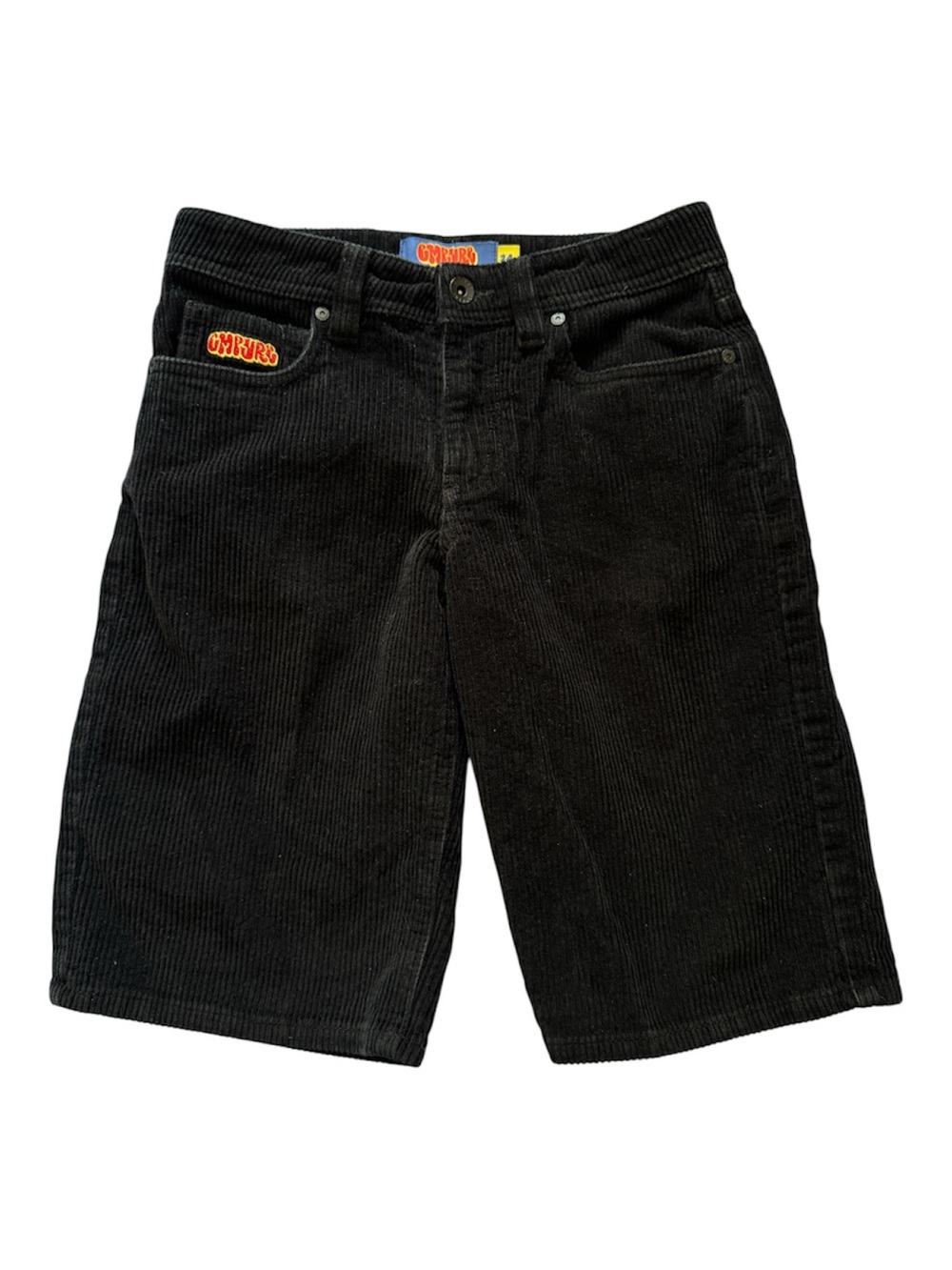 Empyre Kids Loose Fit Black Corduroy Skate Shorts Baggy Size 24